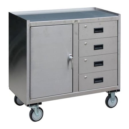 Jamco Stainless Steel Mobile Cabinet 1 Door & 4 Drawers 36x18 1200 Lb. YY136U500QQ